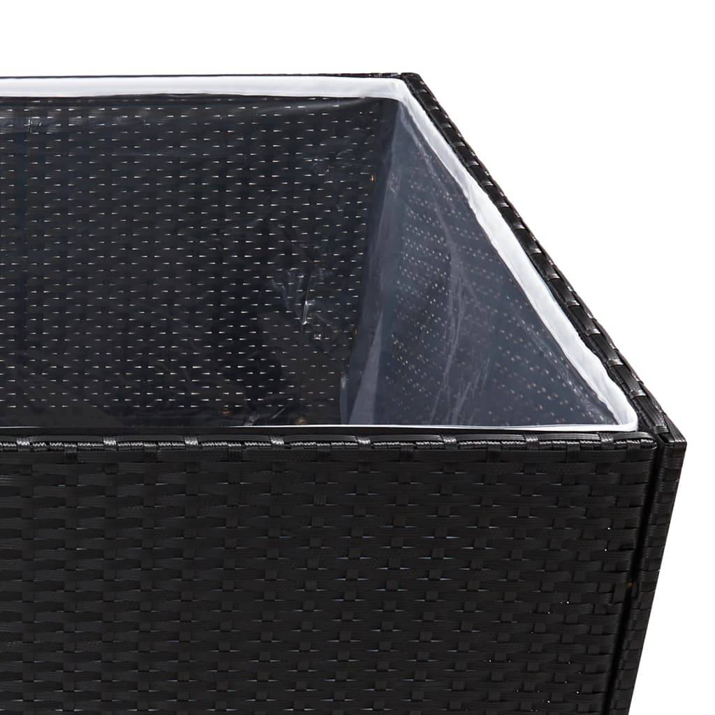 Jardinière - Pot De Fleurs - Bac à Fleurs Noir 157x80x80 cm Résine tressée - Image 6