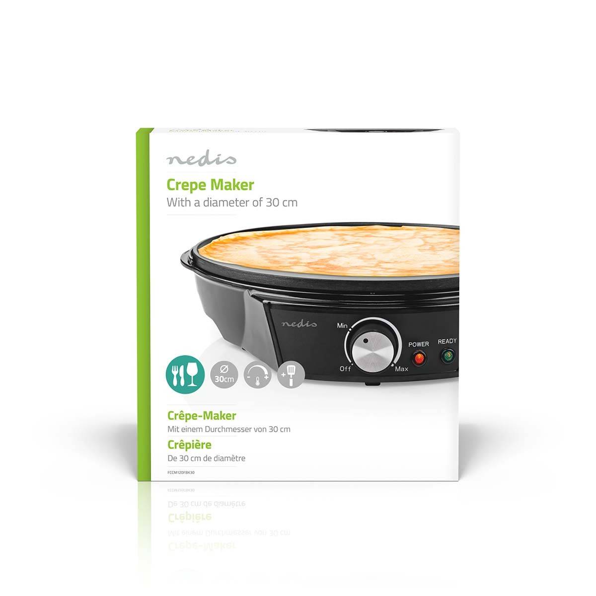 Crêpière électrique 1200W Ø30 cm Machine à crêpes Métal revêtement anti-adhésif NEDIS - Imagen 3