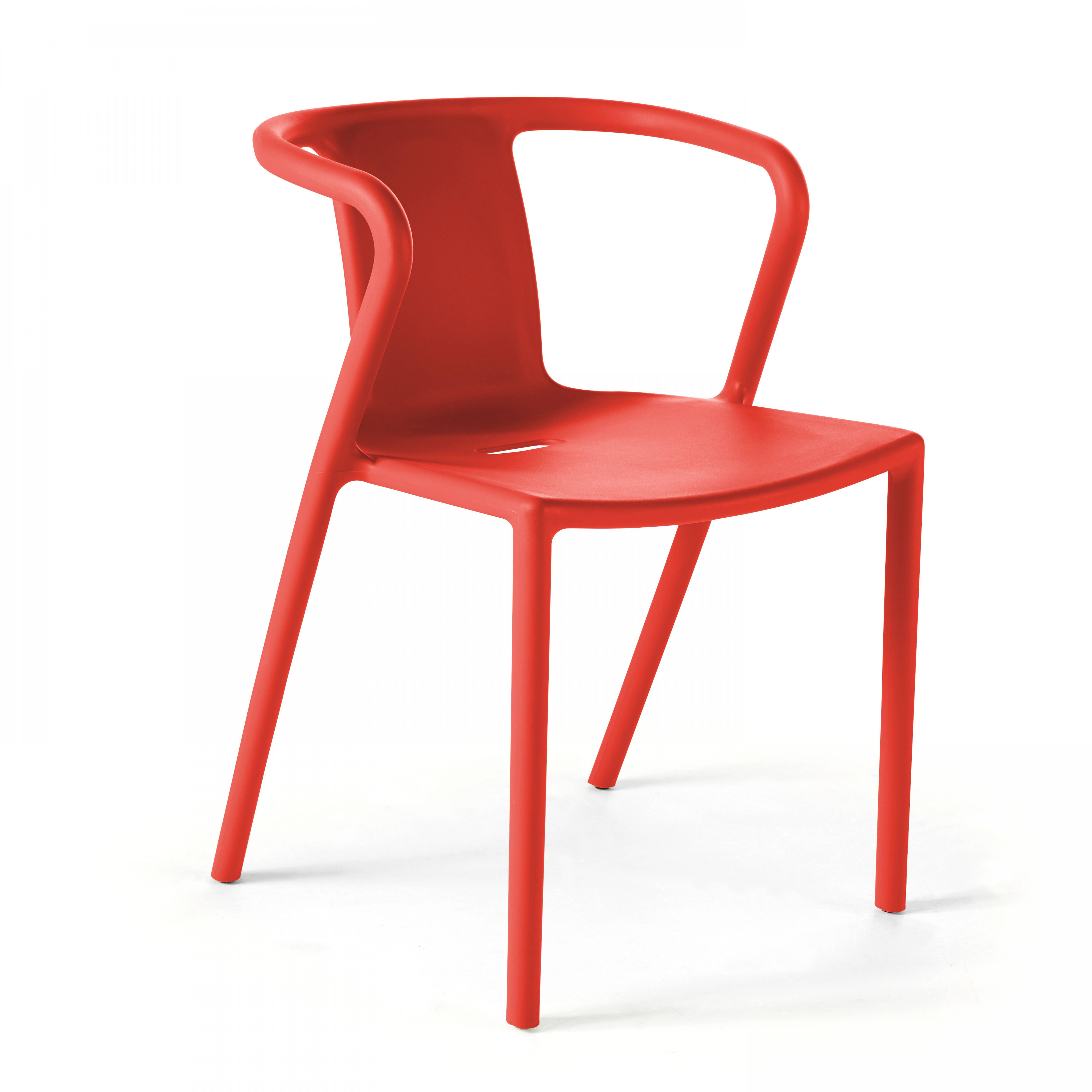 Oviala - Lot de 4 chaises en plastique rouge Berlin - Oviala - Imagen 2
