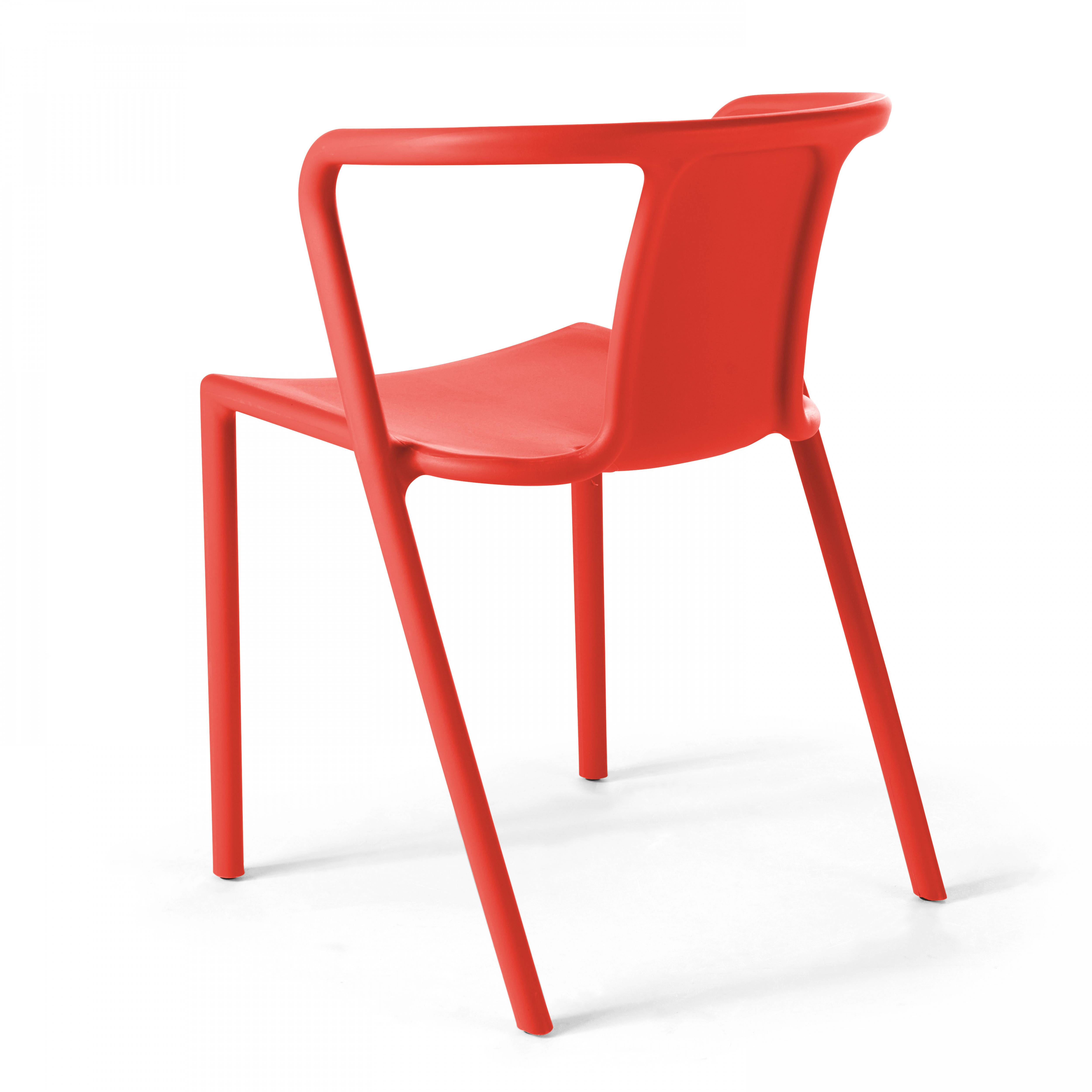 Oviala - Lot de 4 chaises en plastique rouge Berlin - Oviala - Imagen 3