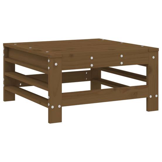 Repose-pied de jardin | Tabouret de jardin | Pouf et coussin marron miel bois de pin massif Maison Chic - Image 6