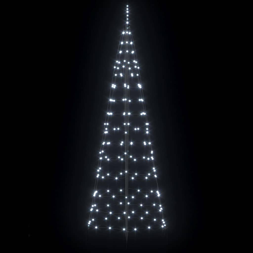Arbre de Noël, Sapin de Noël LED avec piquets au sol Blanc froid 250 cm Fer u784q - Image 5