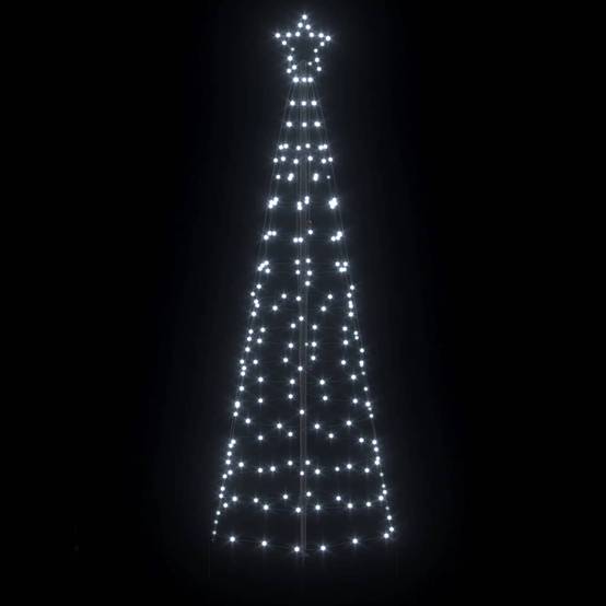 Arbre de Noël, Sapin de Noël LED avec piquets au sol Blanc froid 250 cm Fer u784q - Image 4