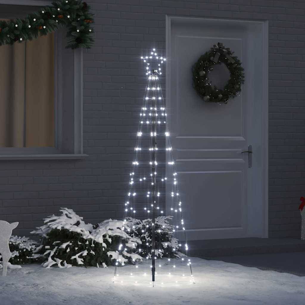 Arbre de Noël, Sapin de Noël LED avec piquets au sol Blanc froid 250 cm Fer u784q - Image 2
