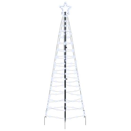 Arbre de Noël, Sapin de Noël LED avec piquets au sol Blanc froid 250 cm Fer u784q - Image 1