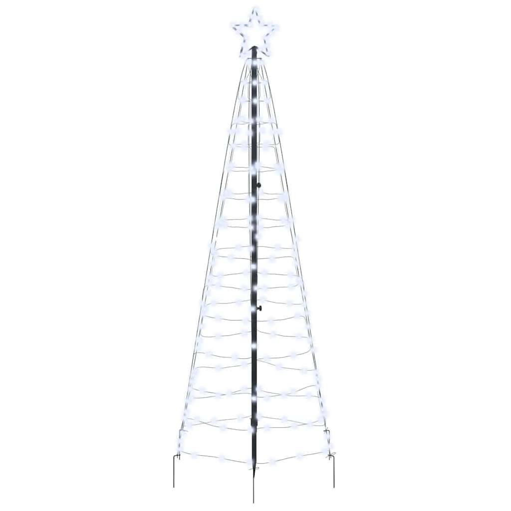 Arbre de Noël, Sapin de Noël LED avec piquets au sol Blanc froid 250 cm Fer u784q - Image 1