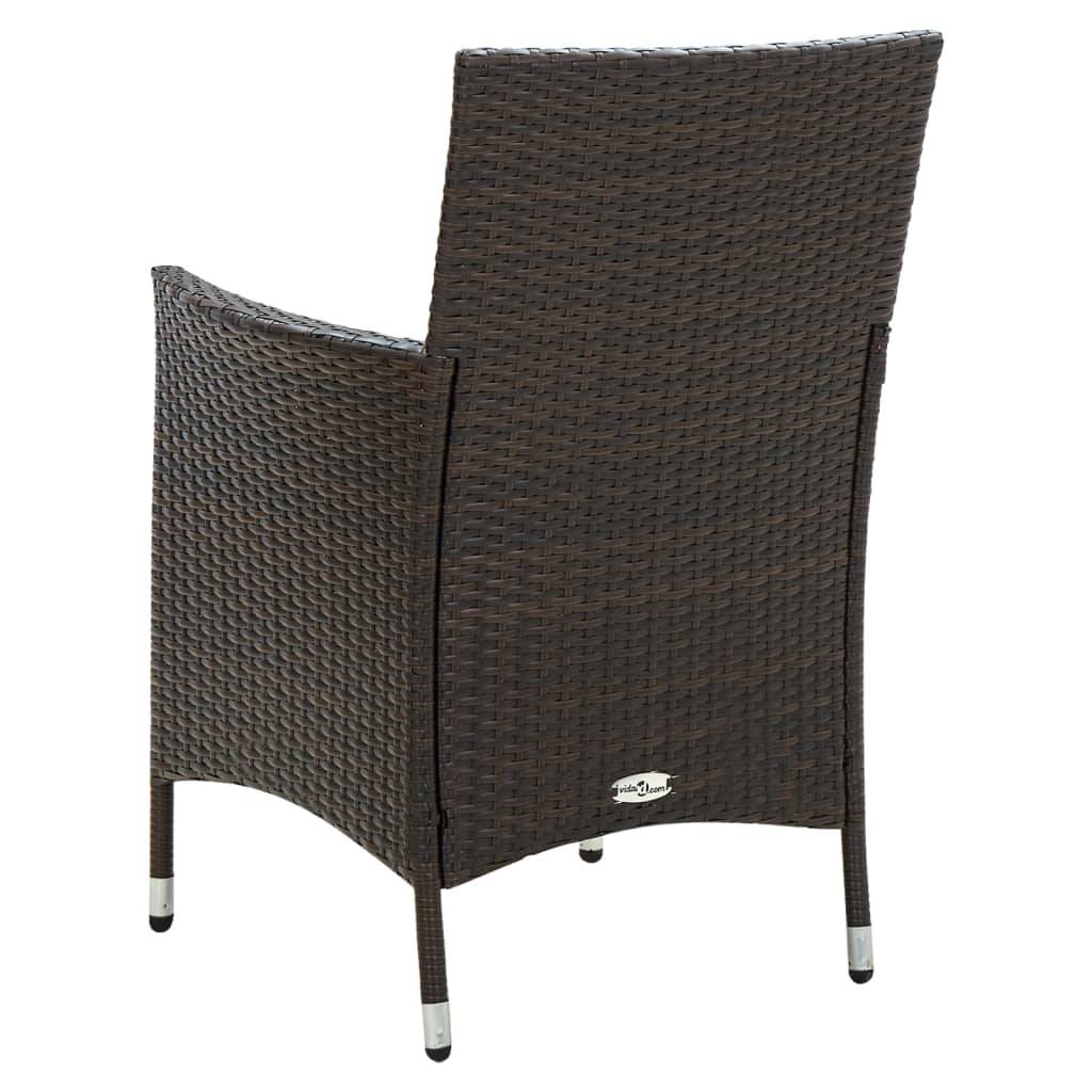 Chaises de jardin résine tressée marron avec coussins 61 x 60 x 88 cm (lot de 4) - PANGIVO - Image 5