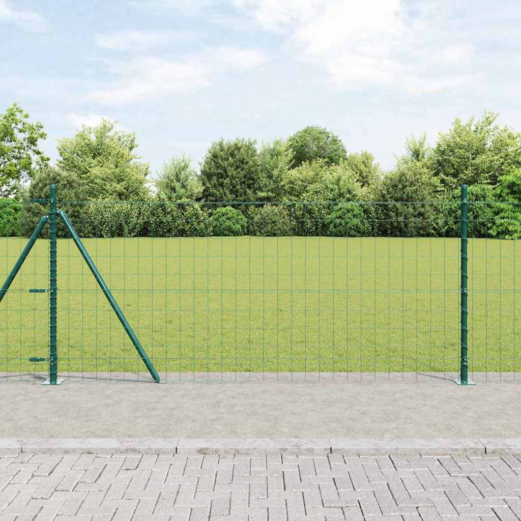 Clôture avec poteau Acier et PVC Vert 0,8 x 10 m, Poids :12.96kg - PANGIVO