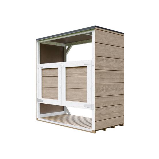 Timbela - Abri de jardin pour poubelles, Cache poubelle extérieur 1,14 m² / 2x240L - Timbela M980A-TERRA BROWN - Image 3