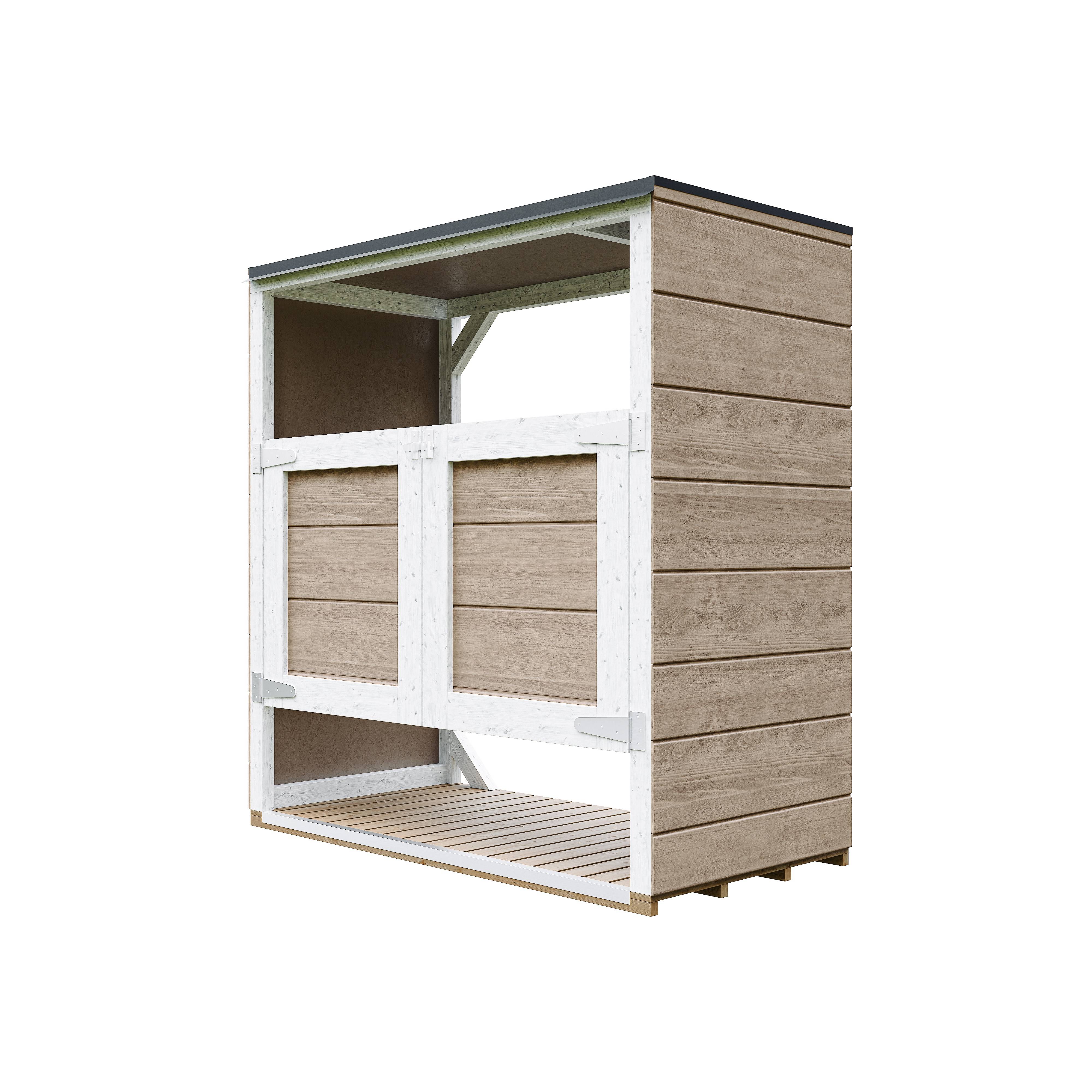 Timbela - Abri de jardin pour poubelles, Cache poubelle extérieur 1,14 m² / 2x240L - Timbela M980A-TERRA BROWN - Image 3