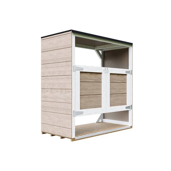 Timbela - Abri de jardin pour poubelles, Cache poubelle extérieur 1,14 m² / 2x240L - Timbela M980A-TERRA BROWN - Image 2