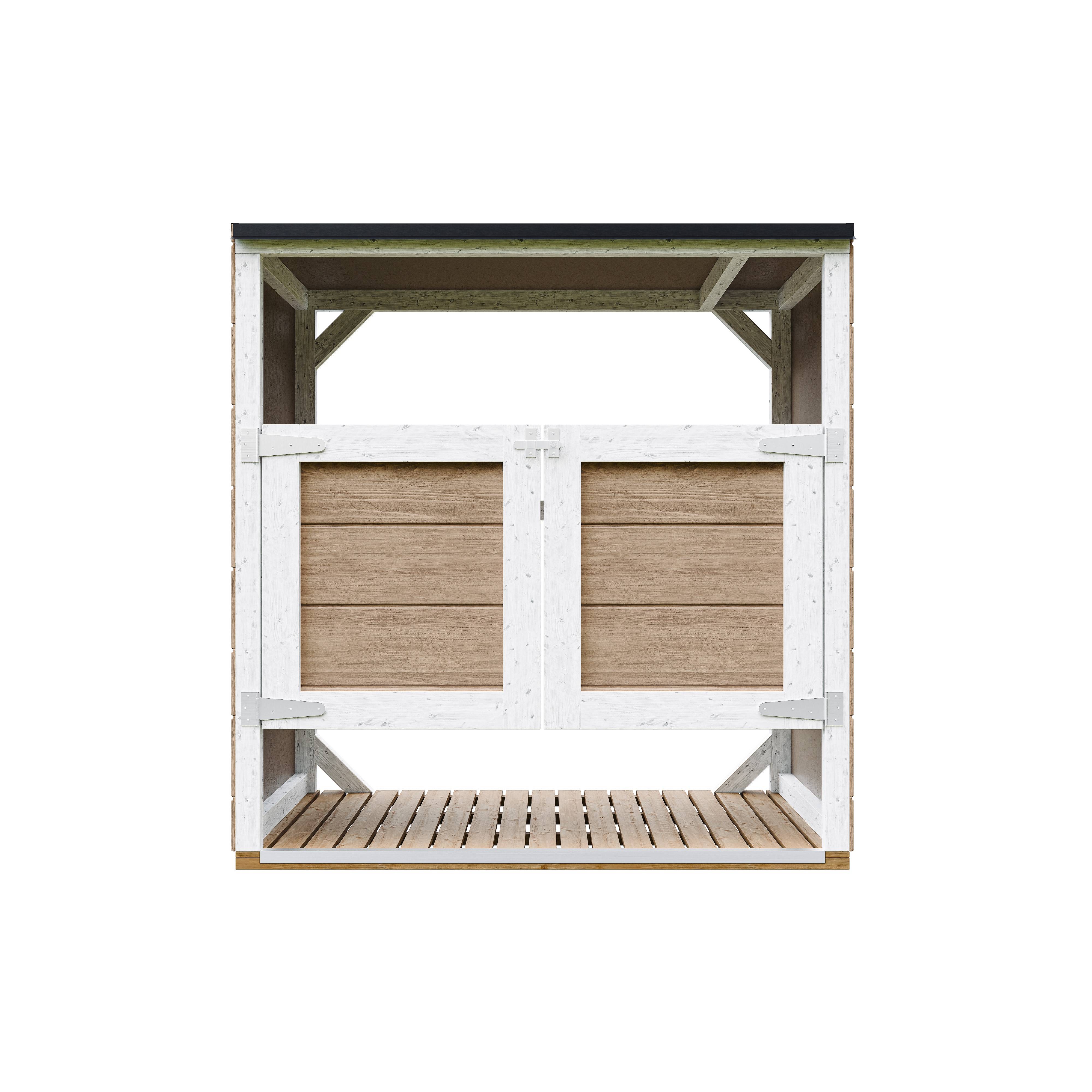 Timbela - Abri de jardin pour poubelles, Cache poubelle extérieur 1,14 m² / 2x240L - Timbela M980A-TERRA BROWN - Image 1