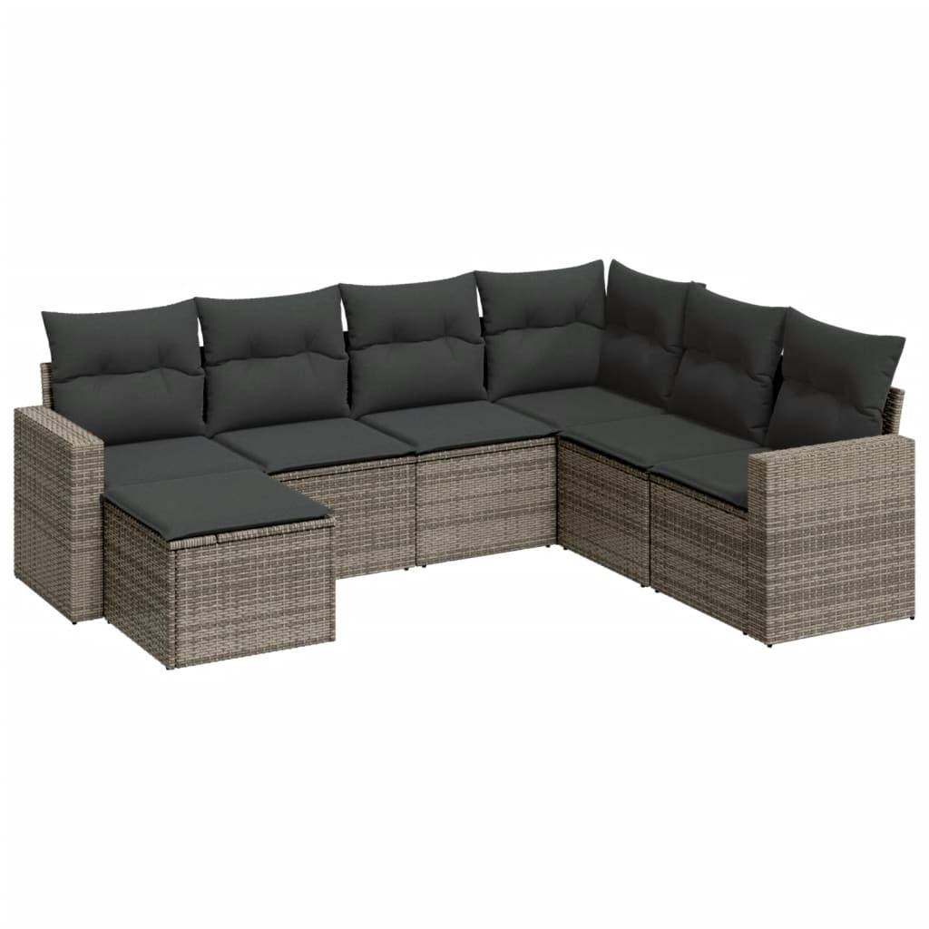 ComfortXL - Ensemble Salon de Jardin Gris 7 Places Modulable en Poly Rotin, Idéal Balcon – ComfortXL Outdoor Living - Image 2
