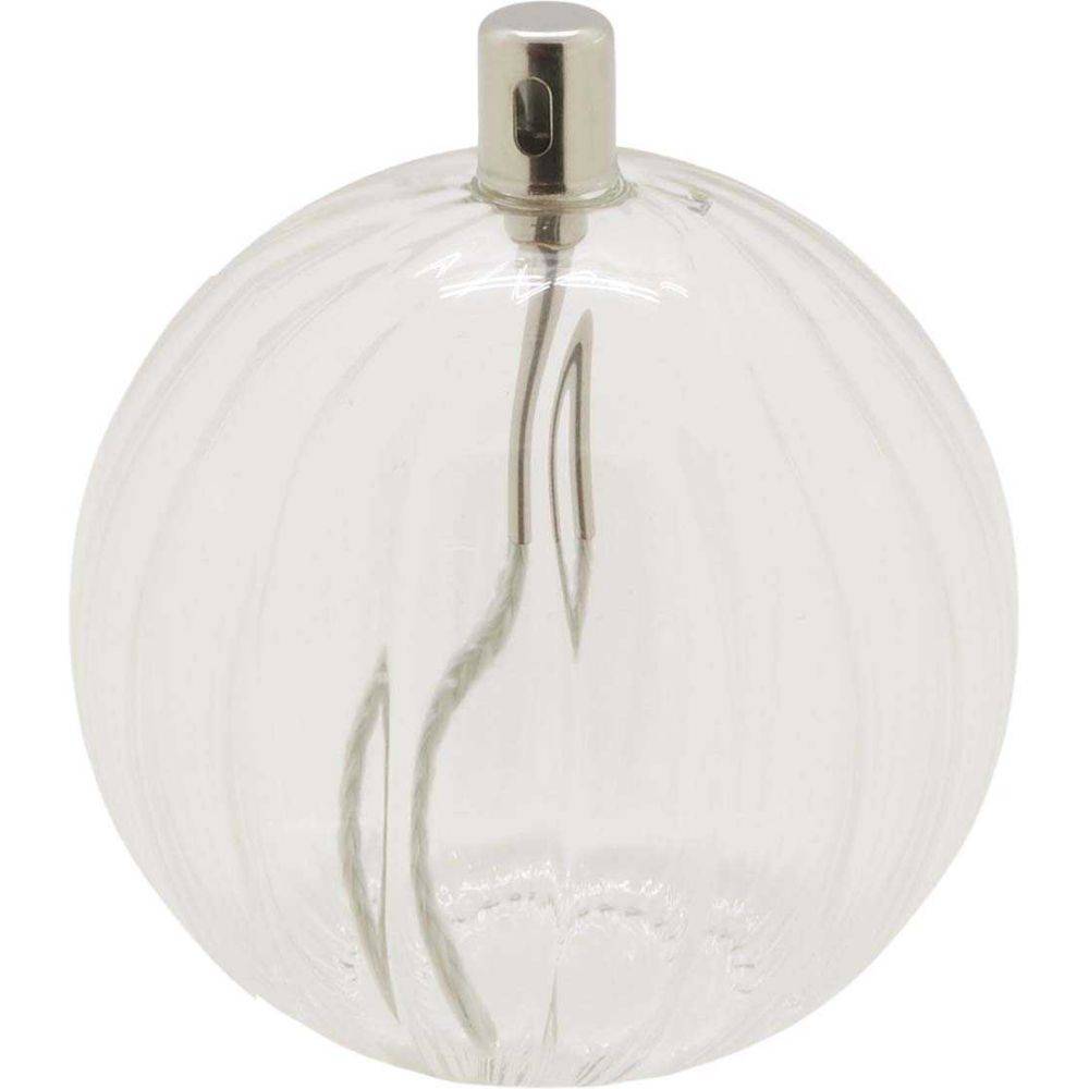Bazardeluxe - Ensemble lampe à huile en verre strié Ellipse avec huile de paraffine 11 x 12 cm - Imagen 3