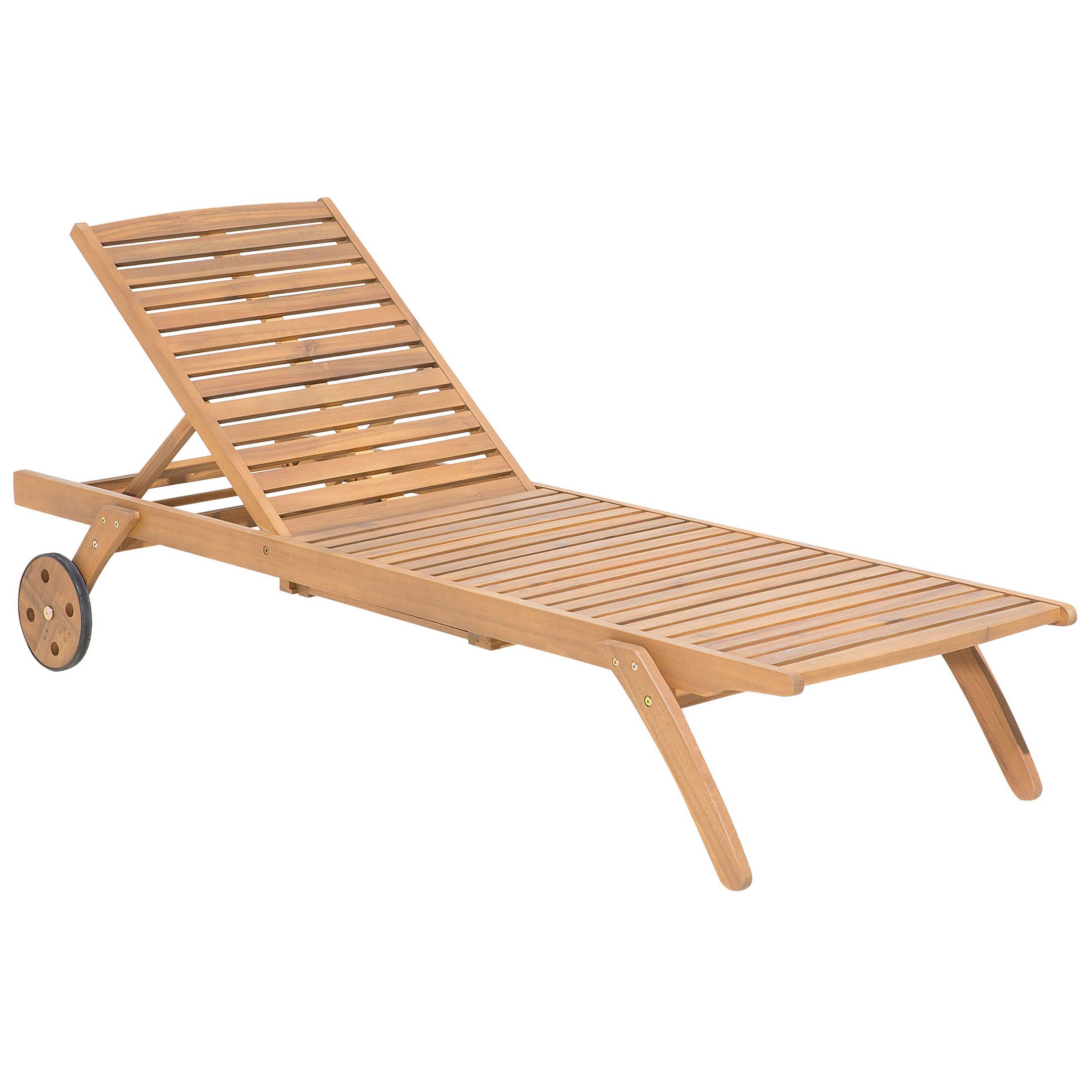 Beliani - Transat Bain de Soleil à Dossier Inclinable en Bois d'Acacia Aspect Naturel et Coussin Bleu Design Intemporel pour Jardin Méditerranéen Beliani - Imagen 5