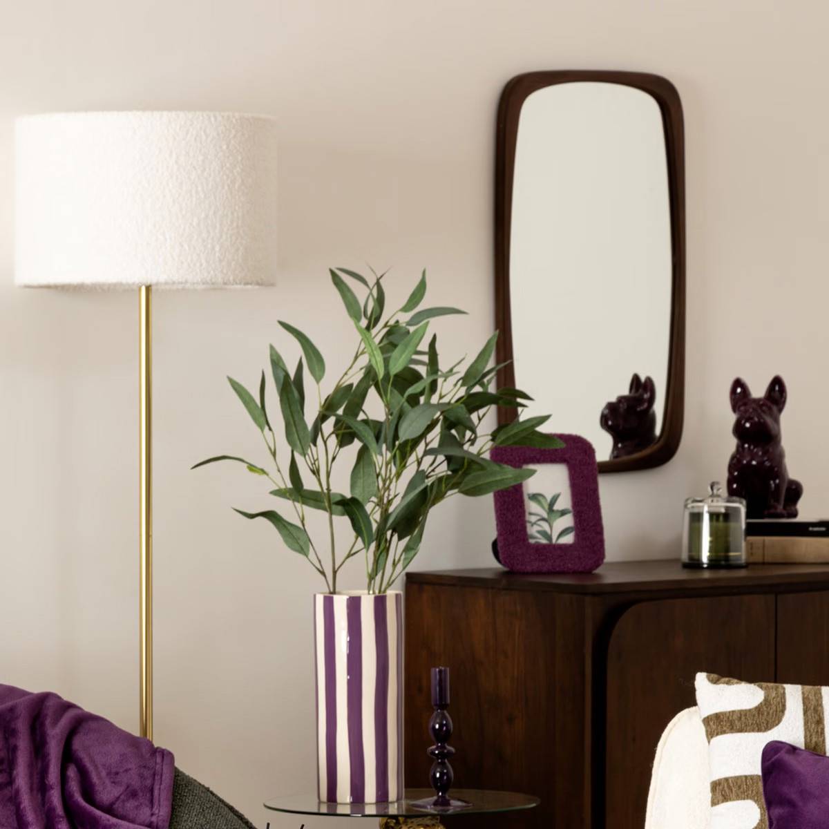 Atmosphera - Objet décoratif Bulldog Violet en céramique H 22 cm - Imagen 4