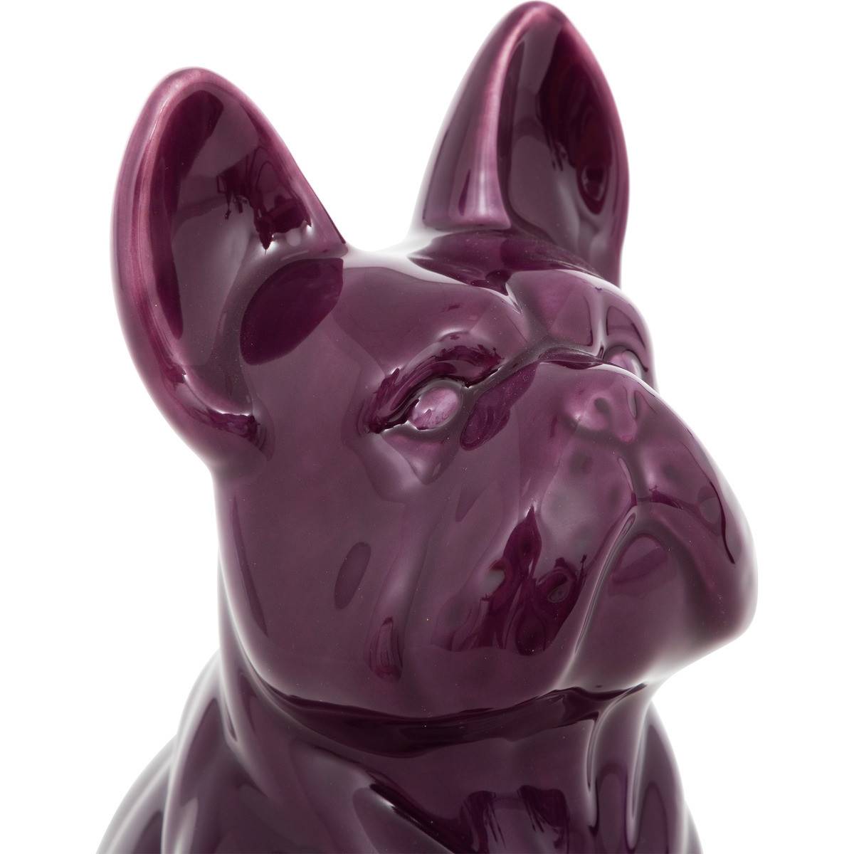 Atmosphera - Objet décoratif Bulldog Violet en céramique H 22 cm - Imagen 2