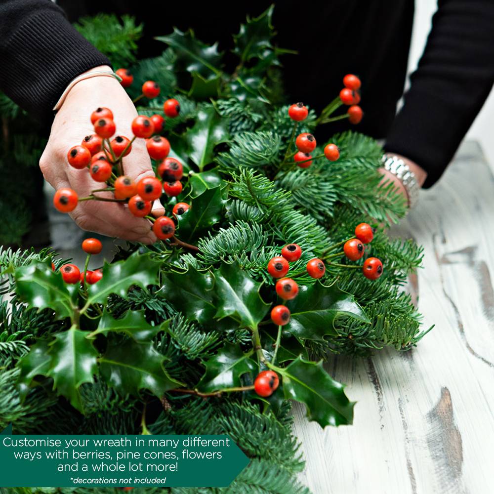 Gardenersdream - Couronne de sapin noble véritable (30 cm) - Décoration de porte ou fenêtre de Noël DIY Naturel Gardeners Dream - Image 4