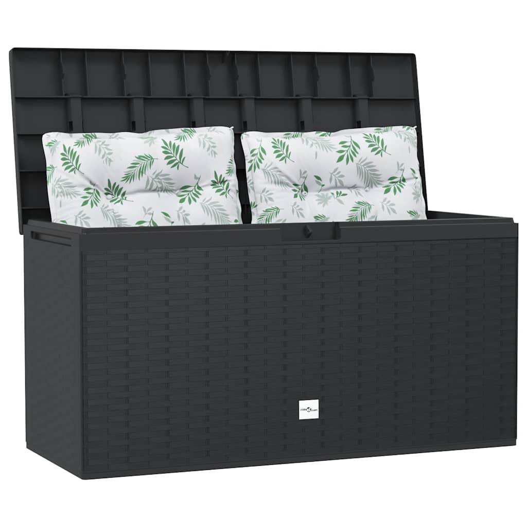 Malle de Rangement Jardin Robuste en PP 290L Verrouillable pour Extérieur Anthracite 114x47x60 cm – ComfortXL Outdoor Living - Image 3