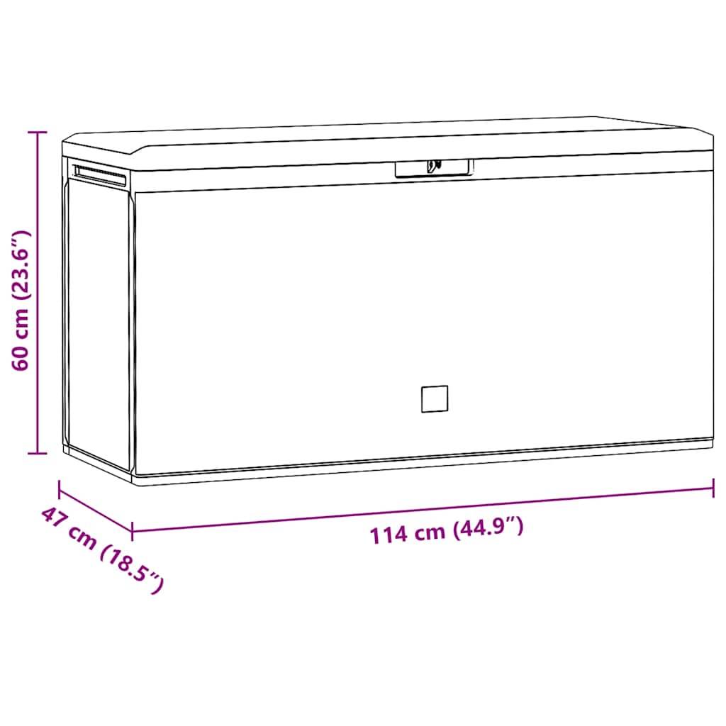 Malle de Rangement Jardin Robuste en PP 290L Verrouillable pour Extérieur Anthracite 114x47x60 cm – ComfortXL Outdoor Living - Image 8