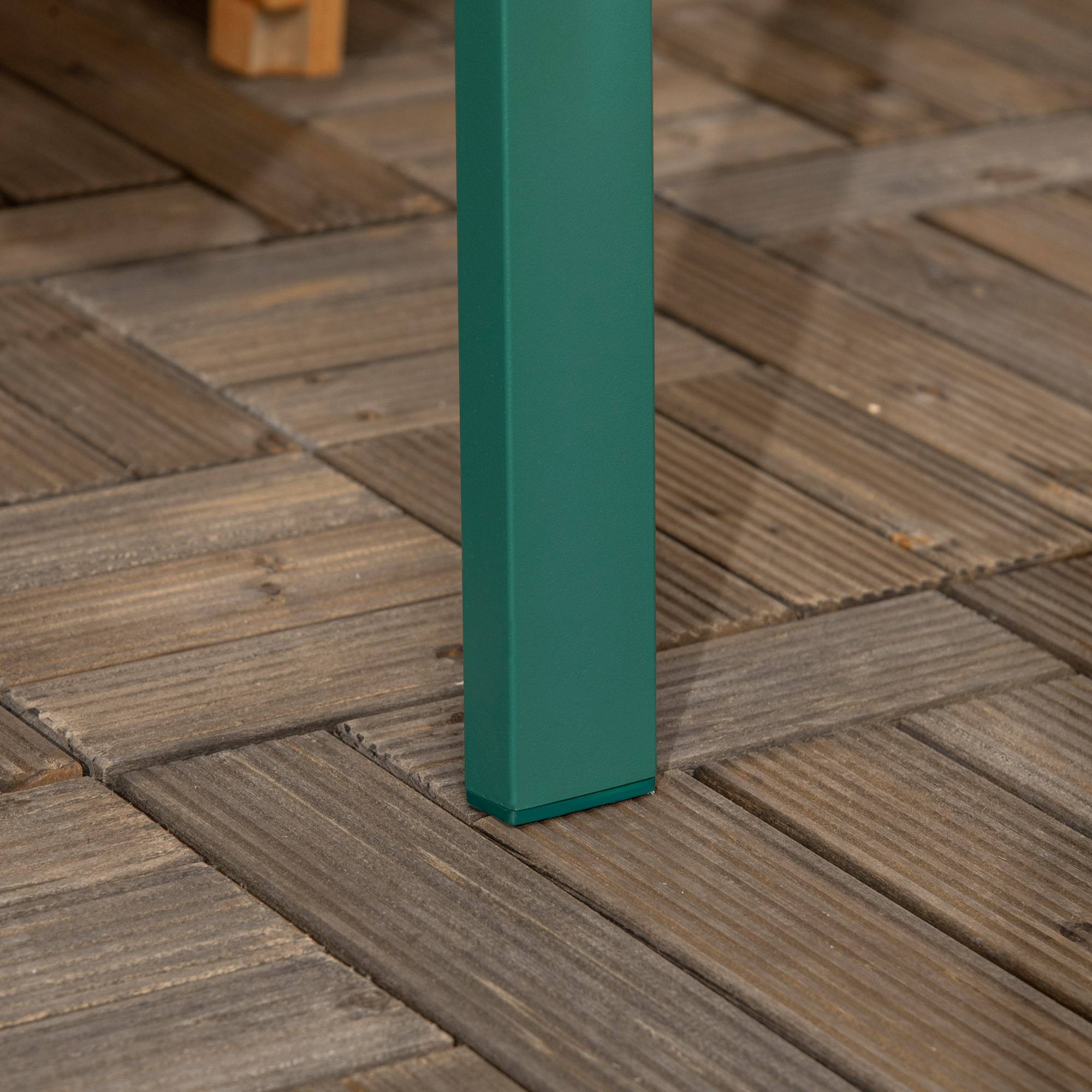 Banc de jardin 2 places en acier résistant aux intempéries, pour terrasse et jardin, vert foncé - Image 7