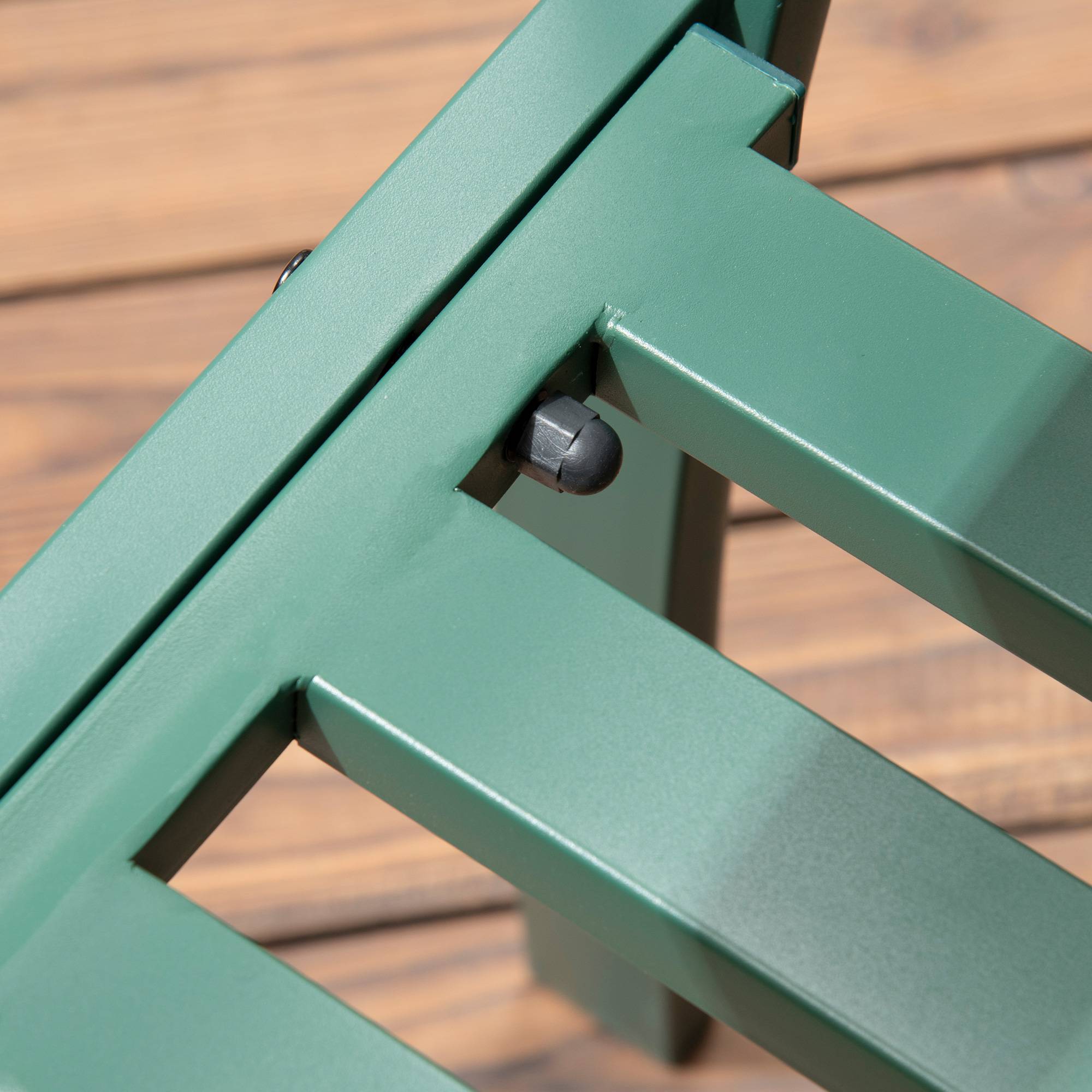Banc de jardin 2 places en acier résistant aux intempéries, pour terrasse et jardin, vert foncé - Image 8
