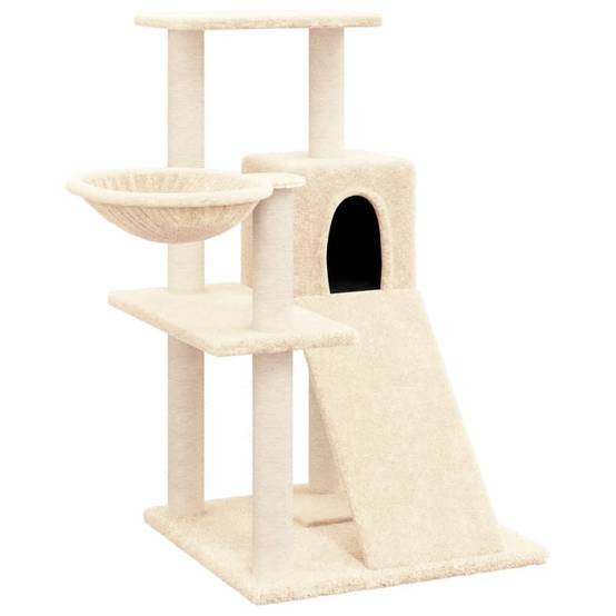 Arbre à chat avec hamac niche et griffoirs en sisal Crème 82 cm – ComfortXL Pet Living - Image 2