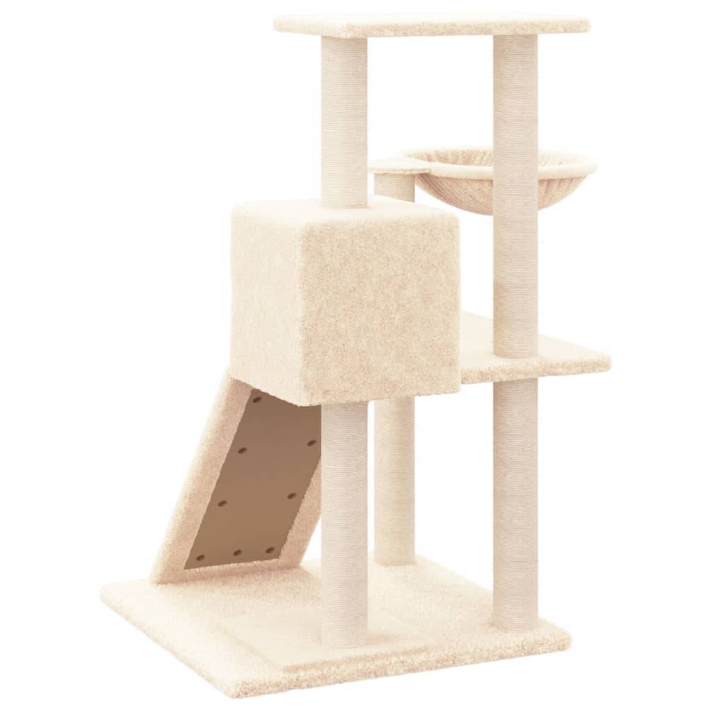 Arbre à chat avec hamac niche et griffoirs en sisal Crème 82 cm – ComfortXL Pet Living - Image 5