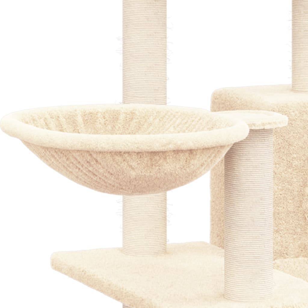 Arbre à chat avec hamac niche et griffoirs en sisal Crème 82 cm – ComfortXL Pet Living - Image 6