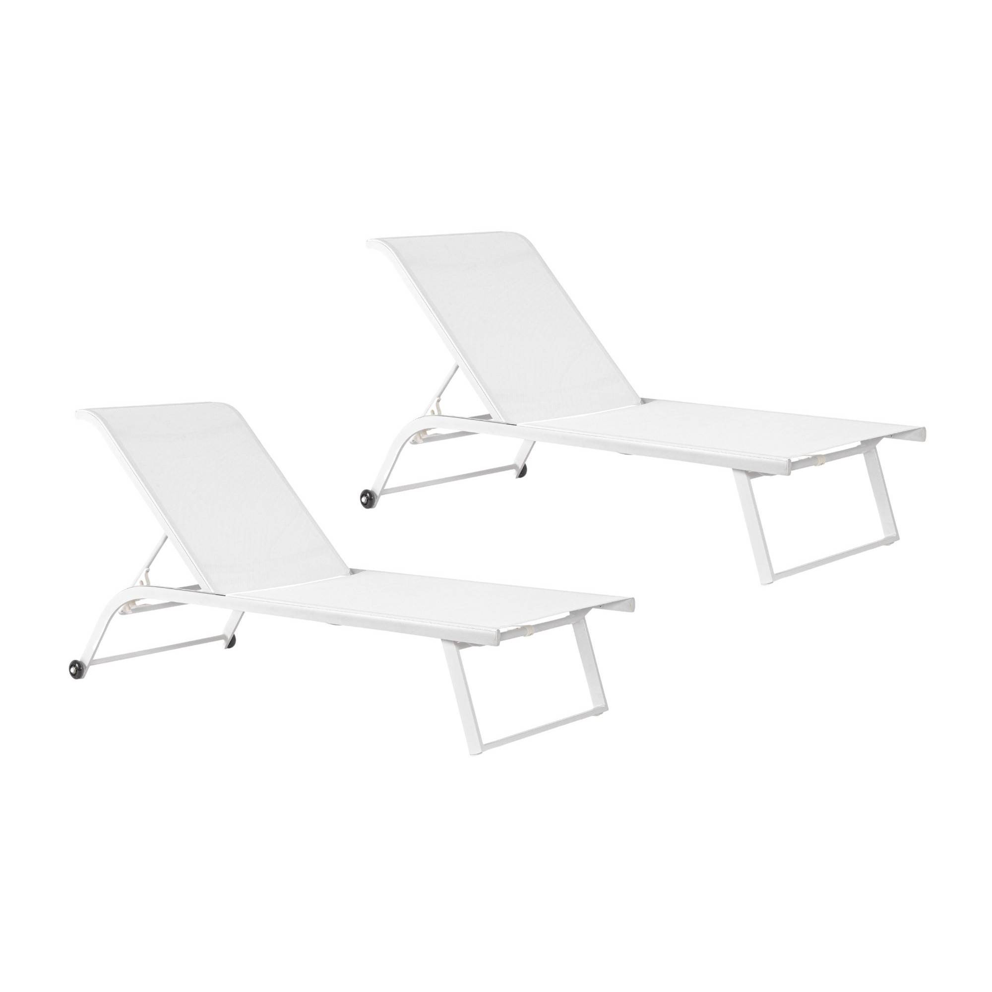 Autre - Bains de soleil inclinables en aluminium et tissu (lot de 2) - CABOURG - Imagen 1