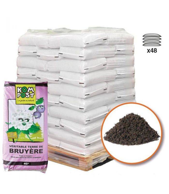 Terreau terre de bruyère forestière 48 sacs 40 litres plantes extérieures