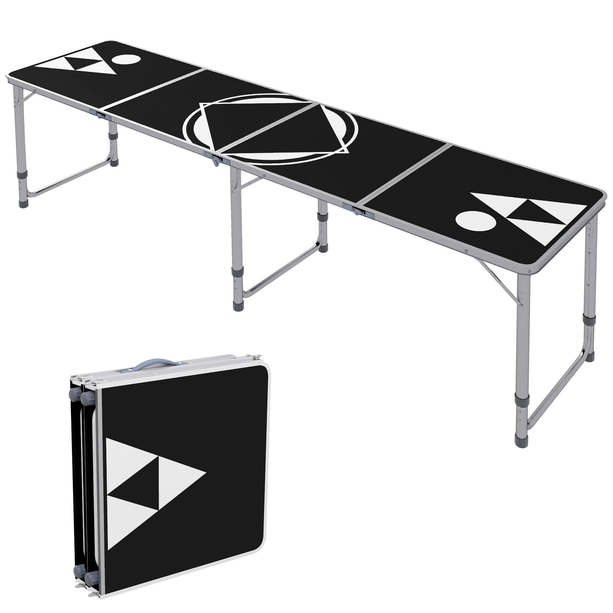 ComfortXL - Table de camping pliante Aluminium Pique-nique Hauteur réglable 240x60cm Noir - ComfortXL Outdoor Living - Image 2