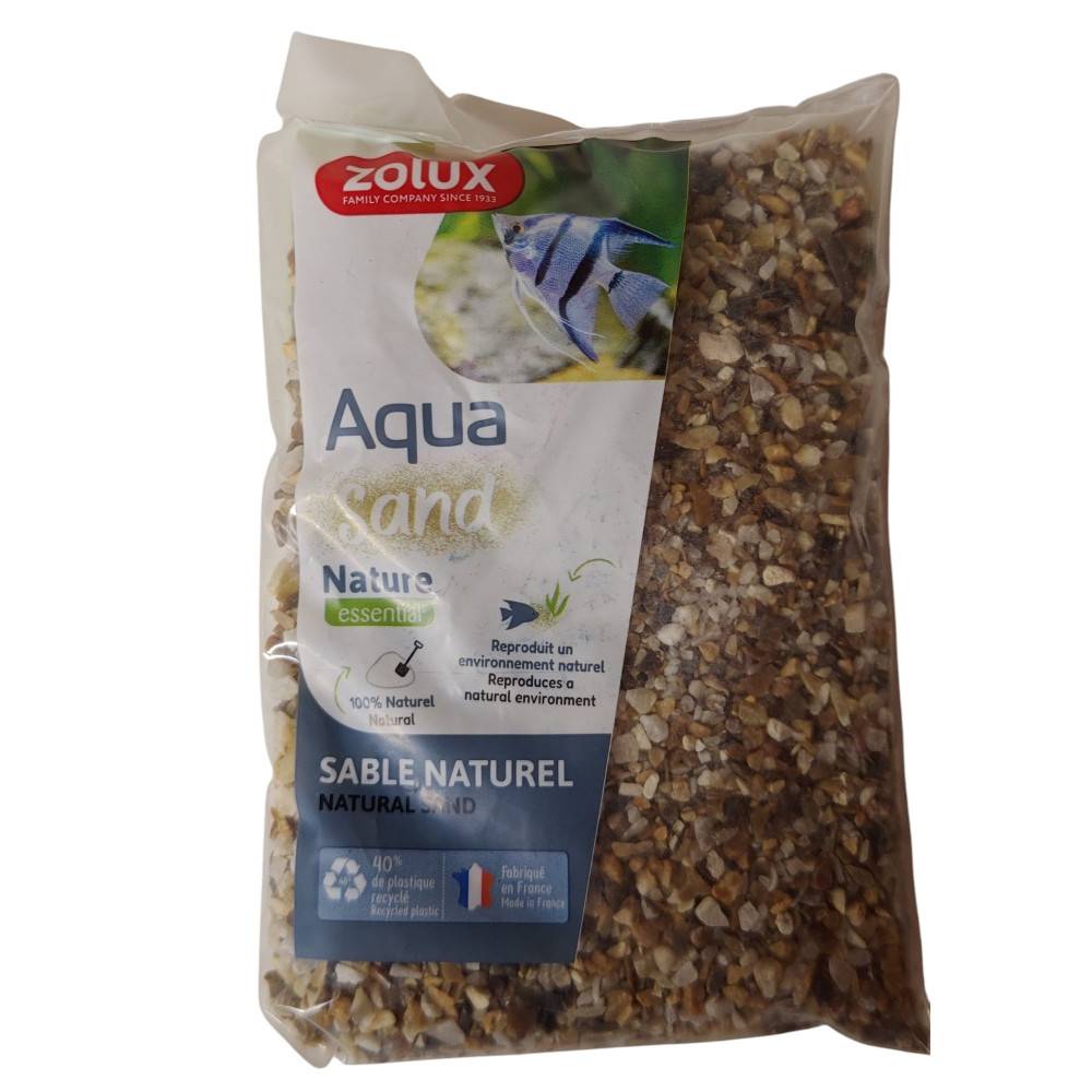 Zolux - Sol décoratif 2-5 mm naturel quartz jaune AquaSand 1 kg pour aquarium - Image 1