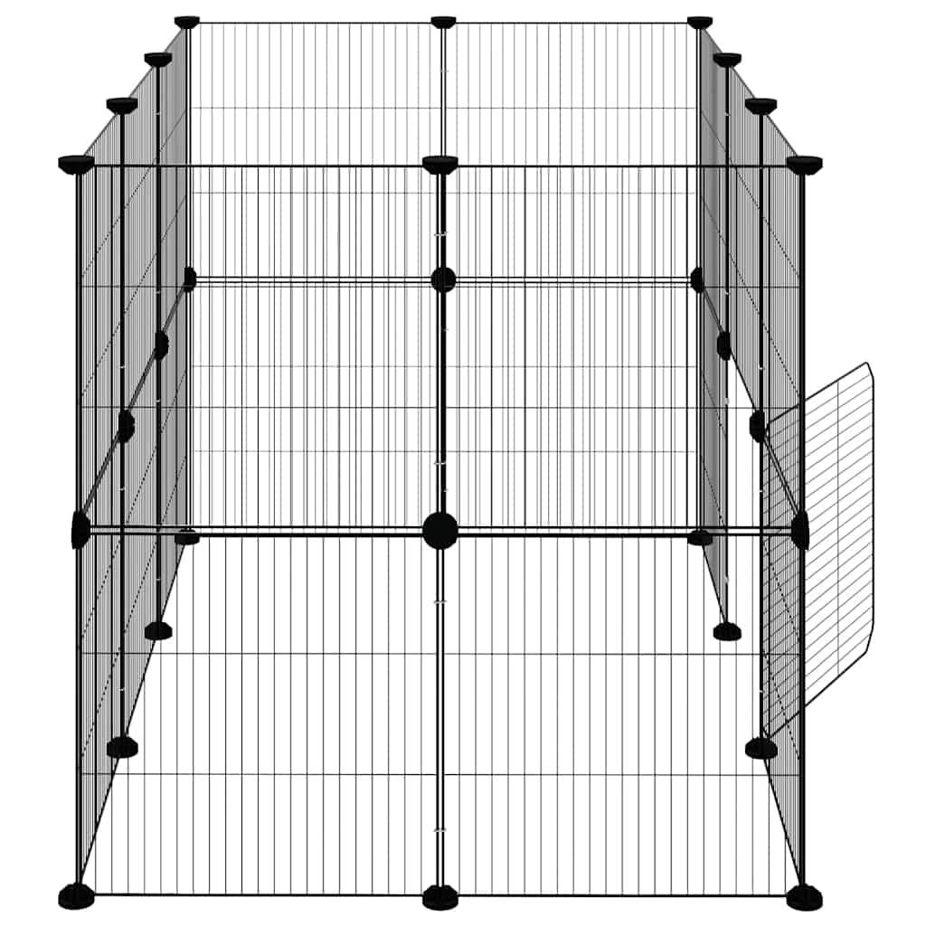 Vidaxl - Cage animaux de compagnie à 20 panneaux et porte Noir 105x70x70 cm vidaXL 3114043 - Imagen 6