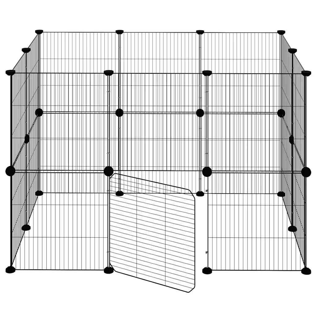 Vidaxl - Cage animaux de compagnie à 20 panneaux et porte Noir 105x70x70 cm vidaXL 3114043 - Imagen 5