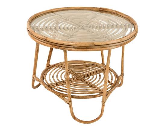 Ensemble salon de jardin bohème, 2 fauteuils rotin rond + table basse - Jardiline - Image 3