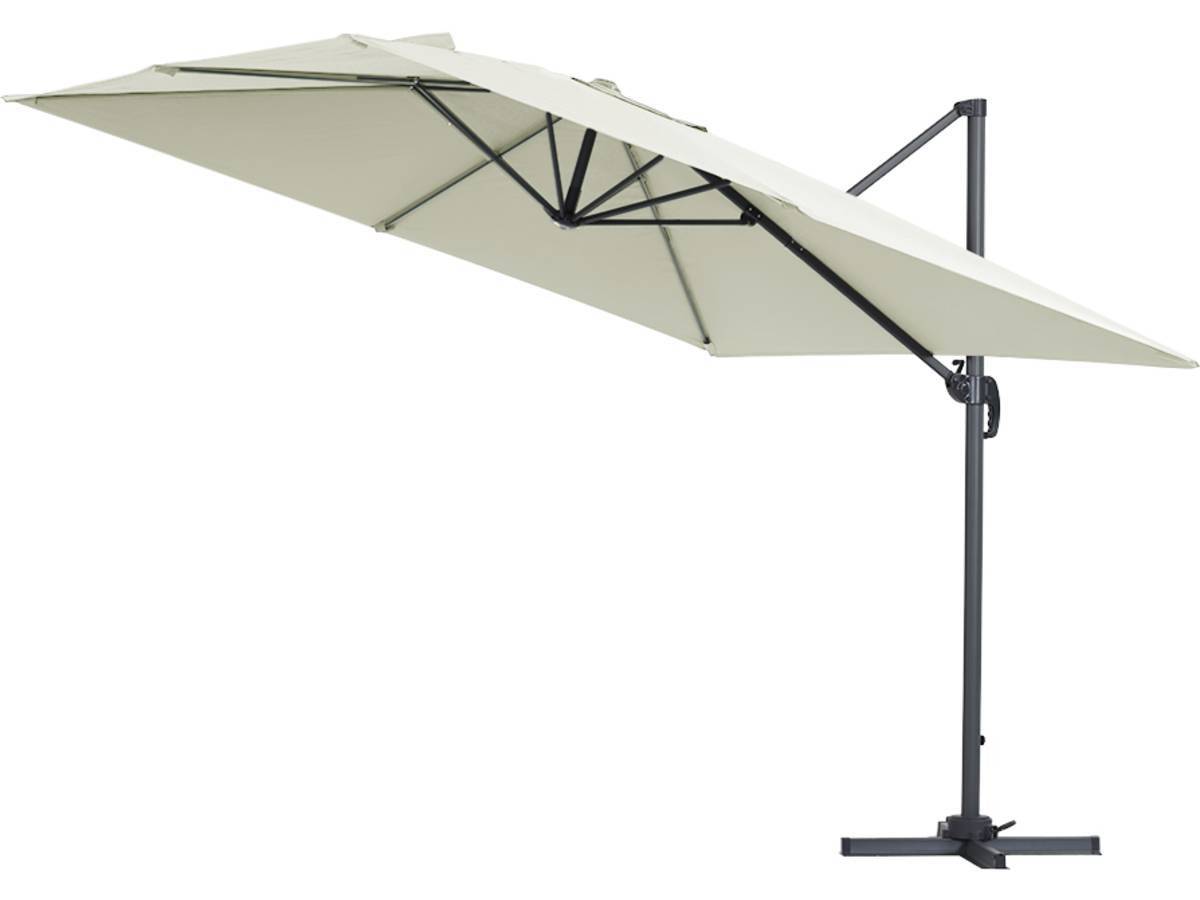 Habitat Et Jardin - Parasol Jardin Déporté Alu "sun 3" - Carré - 3 X 3 M - Ecru - Dalles Incluses -habitat Et Jardin - Imagen 2