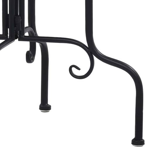 Petite Table Carrée Mosaïque d'Extérieur en Fer et Céramique Noir et Blanc Déco Jardin – ComfortXL Outdoor Living - Image 6