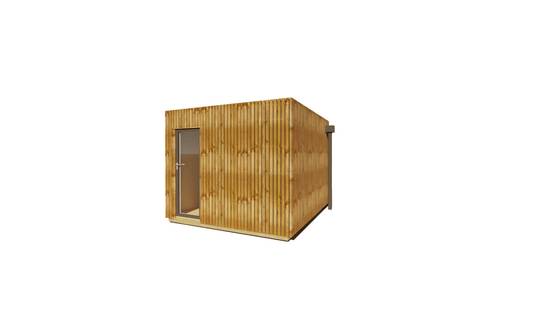 Sans Marque - STUDIO DE JARDIN / 11,8 m2 - 3,35 x 3,52m / Plancher isolé / Bardage Brun / Intérieur OSB / Livraison Gratuite / Studio Français - Image 2
