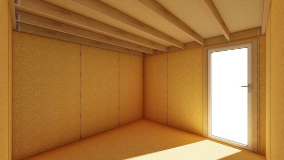 Sans Marque - STUDIO DE JARDIN / 11,8 m2 - 3,35 x 3,52m / Plancher isolé / Bardage Brun / Intérieur OSB / Livraison Gratuite / Studio Français - Image 4