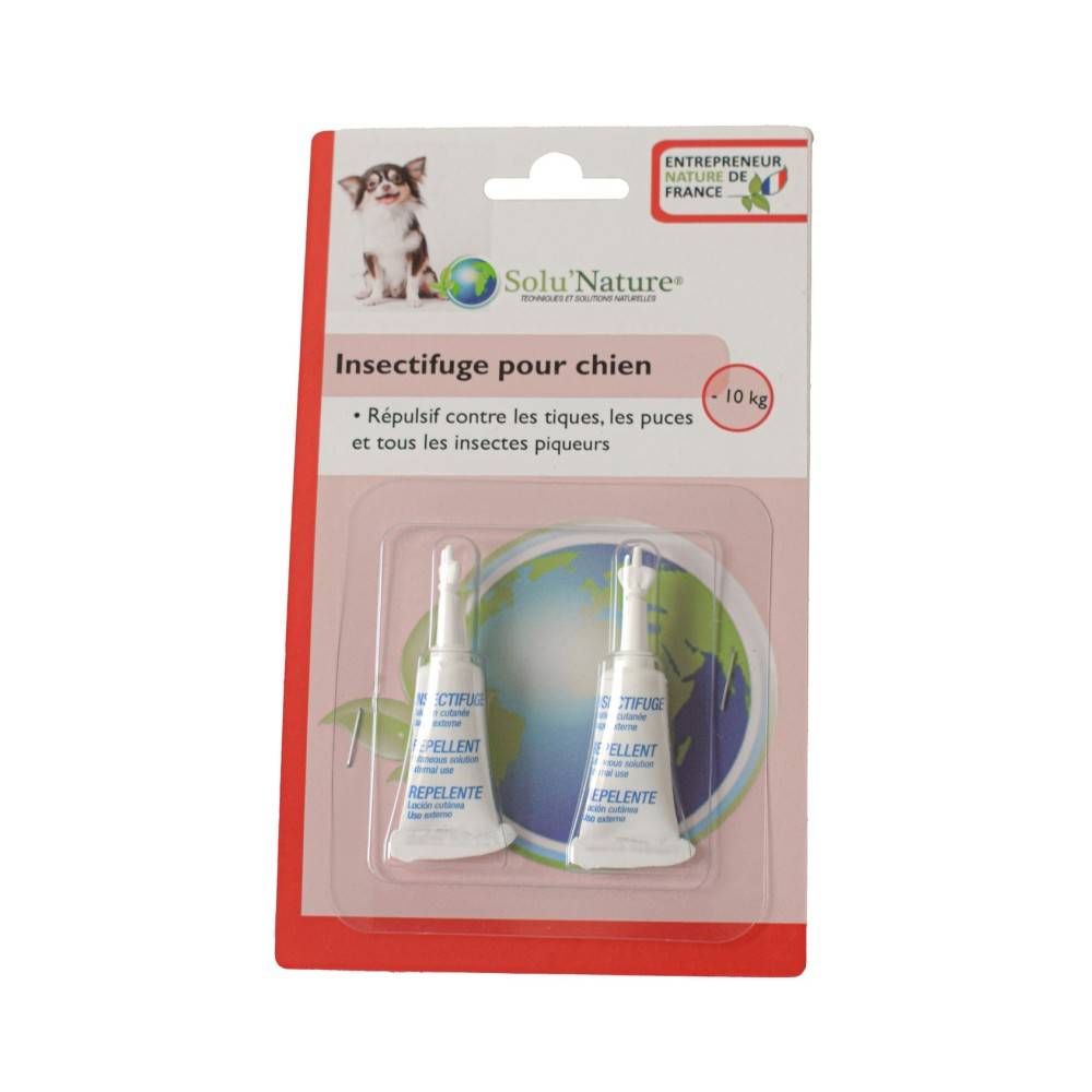 Pipettes Insectifuges Pour Chiots et Petits Chiens de moins de 10 kg - Solunature 2 pipettes