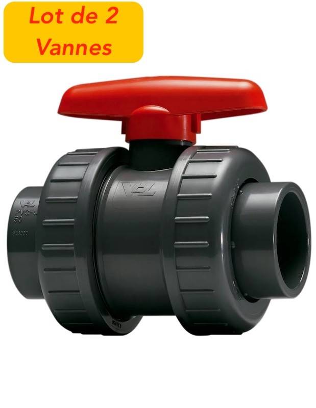 2 Vannes à Billes 110 mm pour bassins de jardin et irrigation