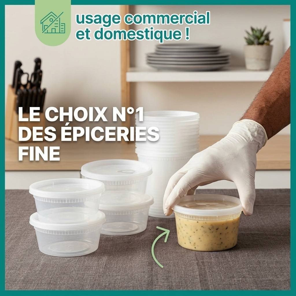 48 contenants plastiques étanches avec couvercles (préparation repas, restes) - Image 6