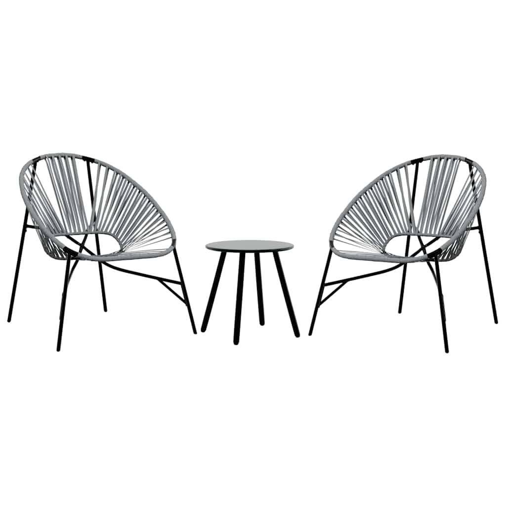 Vidaxl - Lot de 3 Chaise de jardin noir et gris clair résine tressée vidaXL 4009294 - Image 2