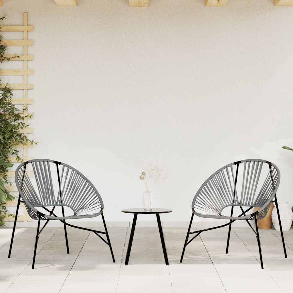 Vidaxl - Lot de 3 Chaise de jardin noir et gris clair résine tressée vidaXL 4009294 - Image 1