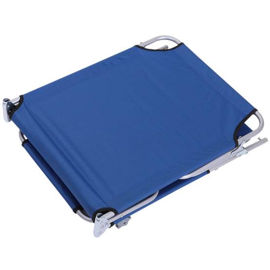 Transat de jardin pliable avec auvent et dossier inclinable pour jardin, terrasse, camping, 187 x 58 x 36 cm, bleu - Image 9