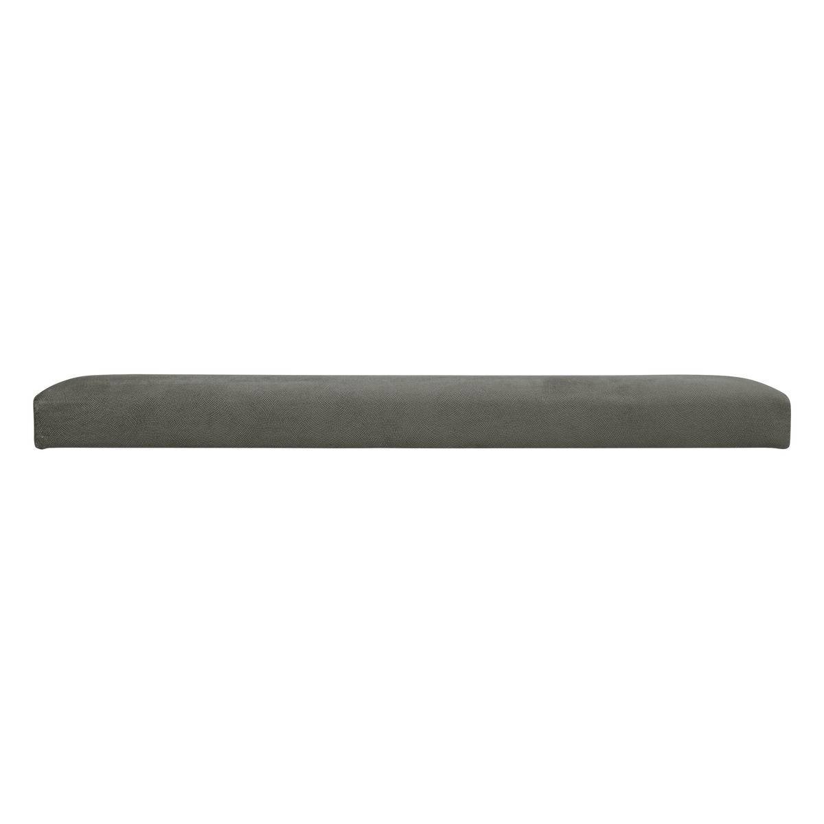 Atmosphera - Pouf pliant double "Lilou" en velours 76x38cm gris - Atmosphera Créateur d'intérieur - Image 4