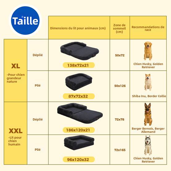 Lit pour Chien et Humain XL 138 cm Gris PAWZ Road - Image 2