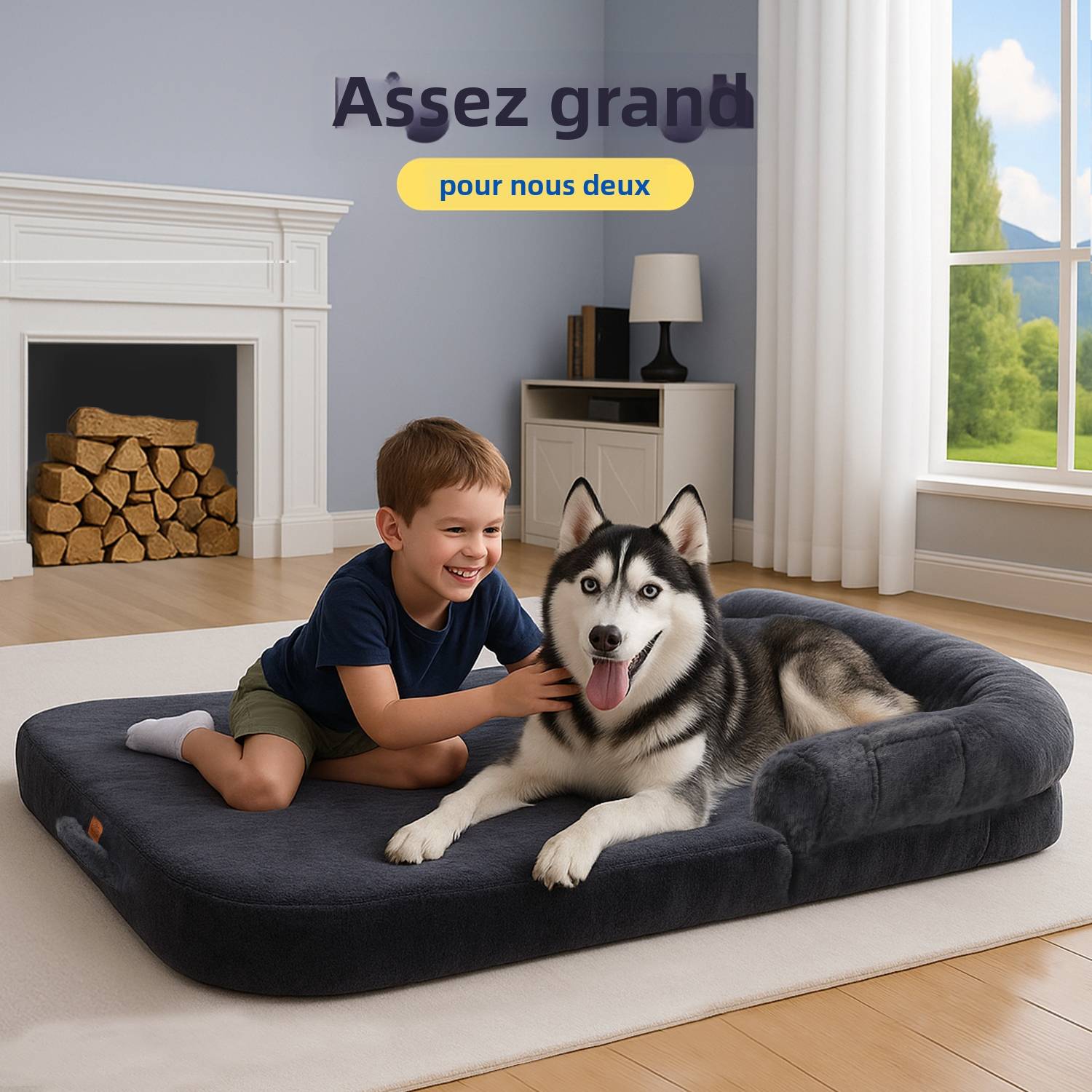 Lit pour Chien et Humain XL 138 cm Gris PAWZ Road - Image 3