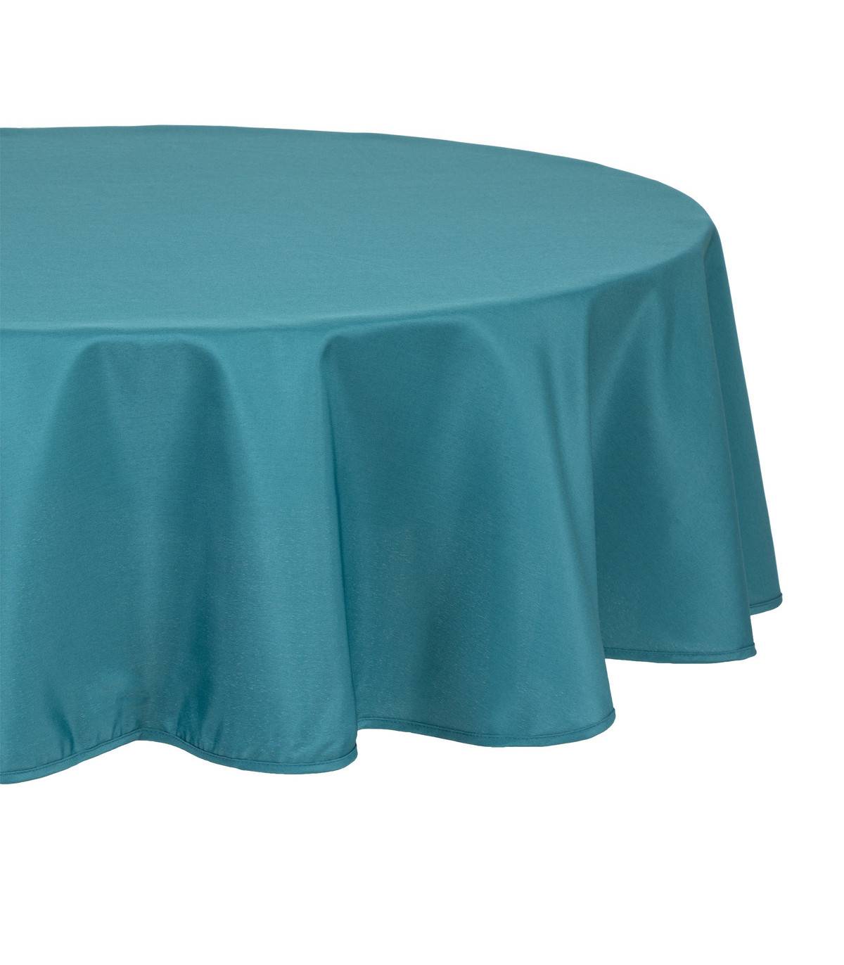 Nappe ronde anti-tache Bleu Canard  D 180 cm - Imagen 1